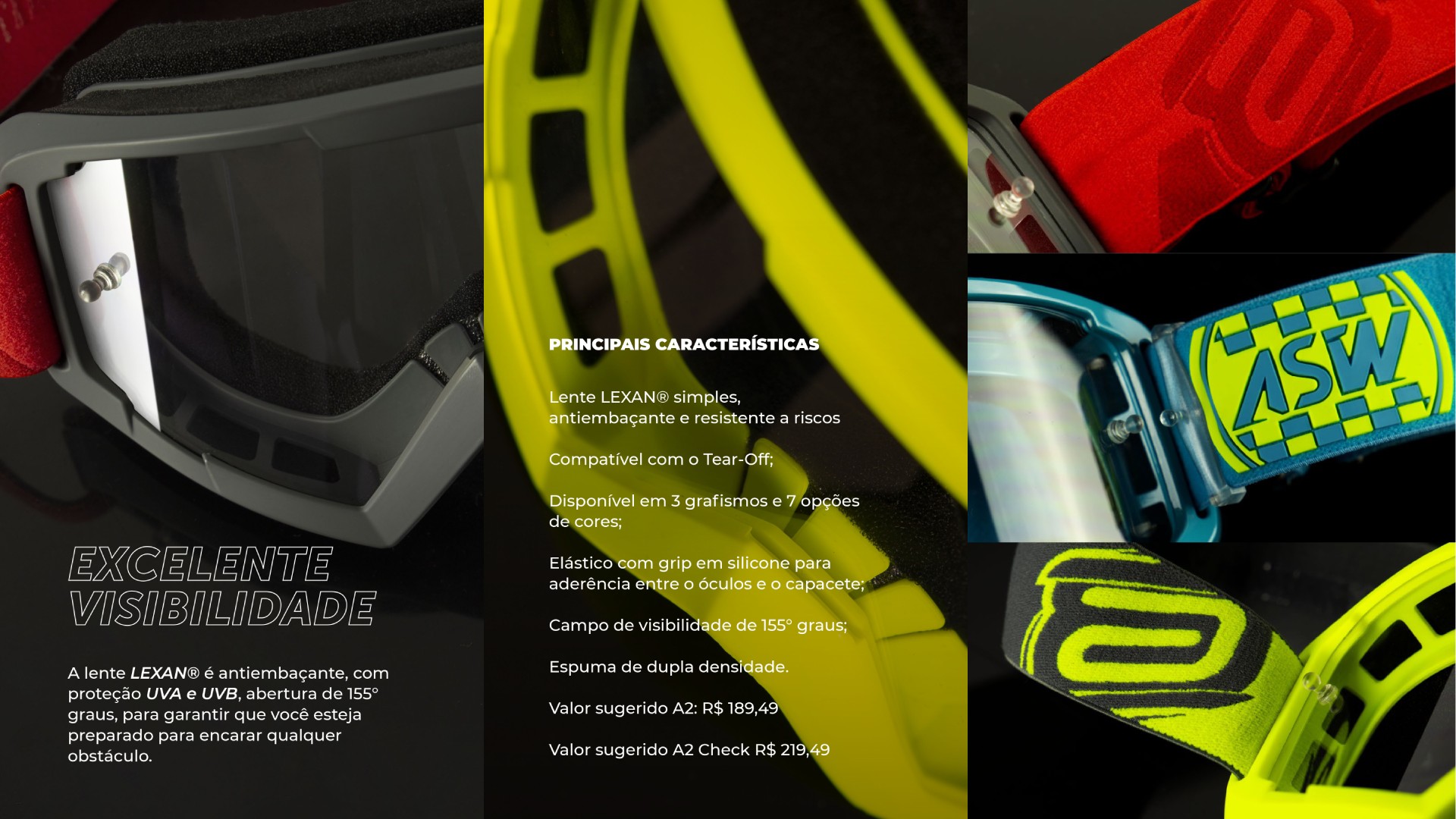 Óculos Motocross ASW A2